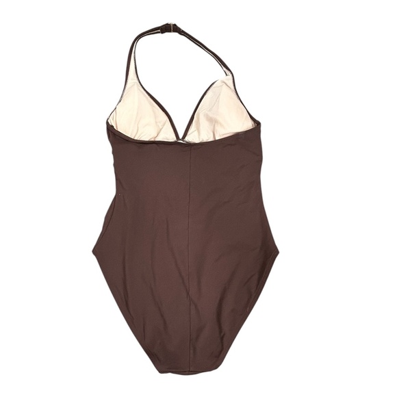 La Blanca One Piece Brown Ruched Swim Suit Sz 12 - Picture 2 of 6